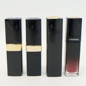 中古 シャネル CHANEL リップ 口紅 グロス 4点セット 454ジャン 33イドゥラソレイユ 191ルージュ ブリュラン 64エグジジャンス