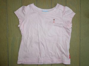 ミキハウス★リーナちゃん淡いピンクの着やすい半袖Tシャツ★80