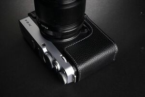 新品 本革 富士フイルム FUJIFILM XE4/X-E4 用カメラケース ブラック