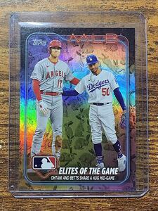 【100円スタート】Topps 2024 Series 1 大谷翔平 ベッツ Ohtani Betts #138 Elites of the Game イースター Rainbow Foil リフラクター