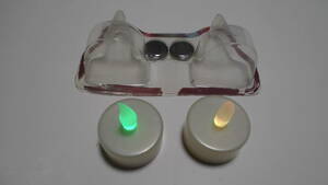 G737 LED CANDLE ーSET2 LED キャンドル 使用電池:CR2032 横幅約4cm 縦約4.3 プラスチック製品 カラーRED→GREEN→BLUE 2個セット 新同品