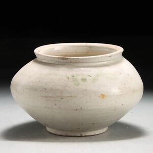Y826. 時代朝鮮美術 李朝 白磁 算盤壺 高さ8.5cm / 陶器陶芸古美術花器花瓶