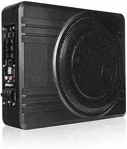 【中古】アンプ低音密閉型600W 10” カーアンプサブウーファーオーディオスリムアンダーシートアクティブパワーベース