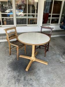 ラウンドカフェテーブル　天然石天板　アッシュ材　ロクロ　木製　クロス脚　丸テーブル　モダン　コンパクト　アスプルンド　