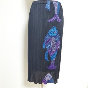 #apc プリーツプリーズ PLEATSPLEASE スカート 2 黒 プリーツ 魚 フィッシュ Fish Print レディース [807839]