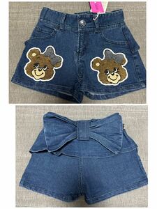 新品JENNIサガラ刺繍バックリボンショートパンツ130 大人気即完売レア