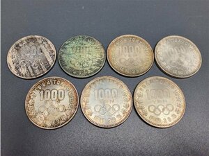g009 東京オリンピック記念 1000円硬貨 7枚 / 1964年 昭和39年 記念硬貨【白蓮】05