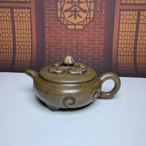 【典藏*紫砂製*三足如意】茶壺 煎茶道具 稀少 中国古美術 容量：260cc