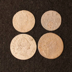 ドイツ プロイセン王国 フリードリヒ2世時代ビロン貨4枚セット（1770年台）[E2419]コイン