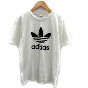 アディダスオリジナルス adidas originals Tシャツ カットソー 半袖 ラウンドネック ロゴ プリント M 白 ホワイト /SM22 メンズ