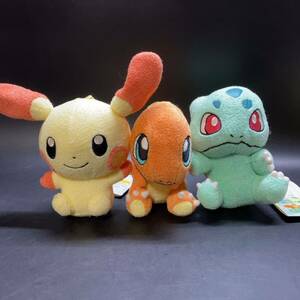 【美品】ポケモン やわらか ぬいぐるみ フシギダネ ヒトカゲ プラスル アドバンスジェネレーション バンプレスト 当時物 レトロ タグ付