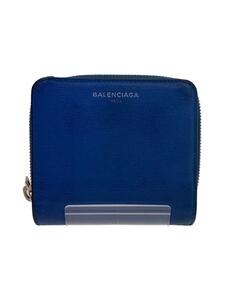 BALENCIAGA◆2つ折り財布/レザー/BLU/無地/メンズ/392125 4241 b 555583