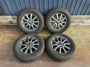 185/70R14 ES31ヨコハマ エコス　1455+38　4/100社外アルミ　４本セット　中古　売切り　E12ノート等に