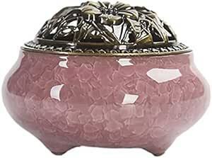 miraicosmo 香炉 お香立て セット 心を落ち着かせてくれる 色合い 陶器 (ピンク