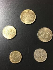 ★既決★コロンビア　硬貨　コイン　5種5枚