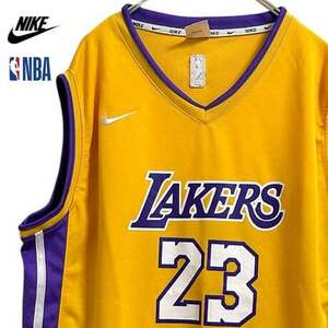 TBK281ね@ NIKE NBA LAKERS レブロンジェームス ゲームシャツ バスケットボール タンクトップ メンズ XLサイズ