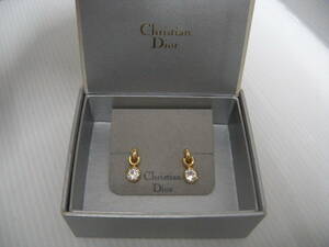 769　Christian Dior　クリスチャンディオール ピアス ゴールド ストーン レディース