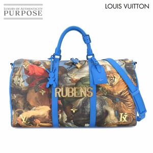 新品同様 ルイ ヴィトン LOUIS VUITTON マスターズ ルーベンス キーポル バンドリエール 50 2way ボストン バッグ ブルー M43344 90202071