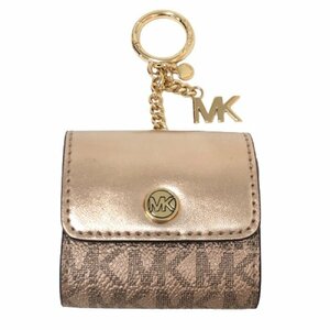 【美品】マイケルコース MICHAEL KORS AirPodsケース エアポッツ イヤホンケース チャーム キーホルダー ピンクゴールド