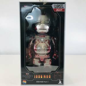 □未使用品□ メディコムトイ フィギュア BE＠RBRICK-ベアブリック- 400% IRON MAN Mark 5 Happyくじ BE＠RBRICK MARVEL L＠ST賞