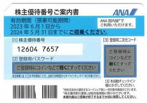 ANA株主優待券　有効期限は５月３１日まで　1枚