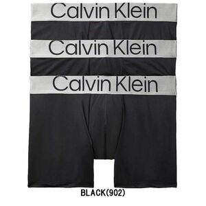 ※訳あり アウトレット★8 Calvin Klein(カルバンクライン)ck ボクサーパンツ 3枚セット Reconsidered Steel NB3075 BLACK(902) XLサイズ