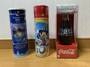 【TDL40周年ボトルおまけ付き】コカ・コーラ＆ディズニーシーコラボ　記念ボトル3種類　グランドオープン/10/20周年セット