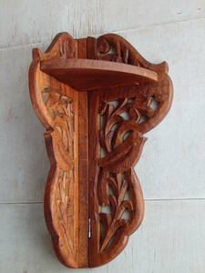 フランスアンティーク 鳥　2羽　シェルフ 飾り棚 ウォール デコ 木製 装飾 ディスプレイ インテリア　家具　透かし彫り 木彫 彫刻