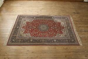 R-059711 中古　高級品　イラン　ウール　縁起物のエスリム紋様の手織りペルシャ絨毯(ラグ、マット、カーペット)(定価約380万円)