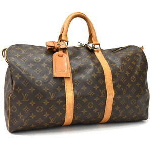 1円 ◆良品 LOUIS VUITTON ルイヴィトン ボストンバッグ キーポル50 M41426 モノグラム キャンバス ブラウン◆E.Bee.s1-27