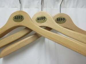 ◆希少 エアロレザー AERO LEATHER 木製ハンガー 3点セット