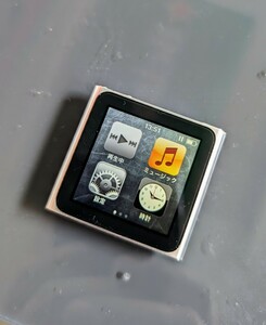 【中古美品、通電動作確認済み】iPod nano 第6世代　シルバー　社外品充電器セット【イヤホン無し】