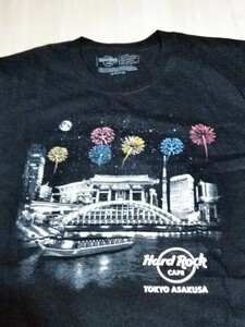 ★HARD ROCK CAFE★ロック★T-shirt★Ｔシャツ　XＬサイズ未使用 　東京　浅草　廃番　 ハードロックカフェ　スカイツリー　隅田川花火大会