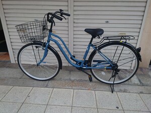 sr1234 090 手渡しのみ 状態良好 自転車 青系 シティサイクル 通勤 大阪市西区から 現状品 中古