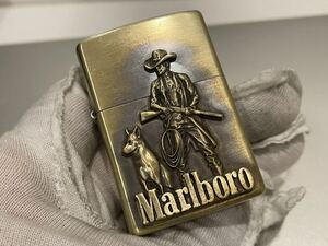 1円 ZIPPO ライター マルボロ Marlboroジッポ Zippoオイルライター真鍮製 中古品 喫煙グッズ ジッポー 火花確認済R67584