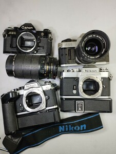 【リサイクル】 Nikon FE Canon AE-1 NIKON EL AUTO WINDER フィルムカメラまとめてジャンク品 1円スタート売り切り昭和レトロ 一眼レフ