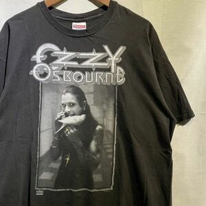 希少! 90s OZZY OSBOURNE バンド Tシャツ XL USA製 綿100 ボロ HANES ブラック 黒 オジーオズボーン 80s