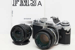 極上品★Nikon FM3A シルバークローム 50mm F1.4 Ai-s 35mm F2 セット