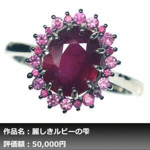 【1円新品】イケゾエガレ｜6.00ct 天然ピジョンブラッドルビー&サファイア K14WG仕上リング 17号｜作家モノ｜本物保証｜NGL鑑別対応