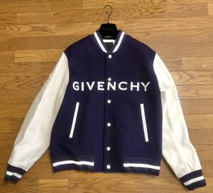 未使用【GIVENCHY/ジバンシー】ウール＆レザー ボンバージャケット スタジャン☆54