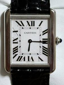 100円スタート祭 最終 ヤフオク最安値 新品同様 超美品Cartier カルティエ タンクソロ LM W5200003 質屋未使用品購入 電池交換済 完全売切