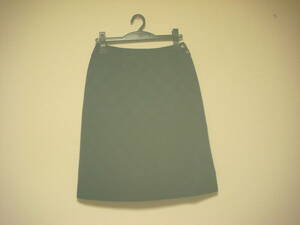 クレージュ　デイジー　ツイードジャガード　デザイン　スカート　ネイビー　美品　綿100％