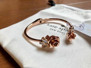 Kate Spade ローズゴールド ブレスレット Garden Garland Open Hinged Cuff, Rose Gold 日本未発売