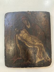 アンティーク　キリスト　ピエタ　聖母マリア　絵画　17～18世紀