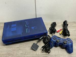 ☆ PS2 ☆ プレイステーション2 SCPH-37000 オーシャンブルー 動作品 本体 コントローラー ケーブル 付属　Playstation2 SONY 0423