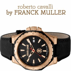 フランクミュラー＆ロベルトカヴァリWネーム100m防水 本革ベルト【roberto cavalli BY FRANCK MULLER】腕時計スイス製 新品 本物