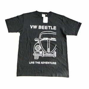 新品 フォルクスワーゲン VOLKS WAGEN クルーネック 限定 Tシャツ VW メンズ L Volkswagen 黒 丸首 ビートル