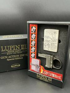 (9390)ZIPPO/ジッポ　ルパン三世 GUN ACTION　峰不二子　2000年5月 製造 ジッポー　喫煙具　着火未確認　現状品　【ジャンク】