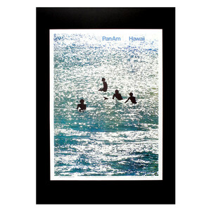 ハワイアンポスター サーフィンシリーズ ”PanAm Hawaii 波待ち” アートプリントサイズ：縦28.2×横21cm（コード無し）
