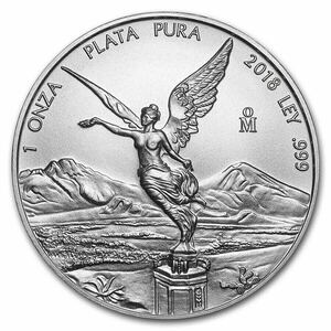 2018年 未使用 メキシコ「リベルタード」純銀 1オンス 銀貨